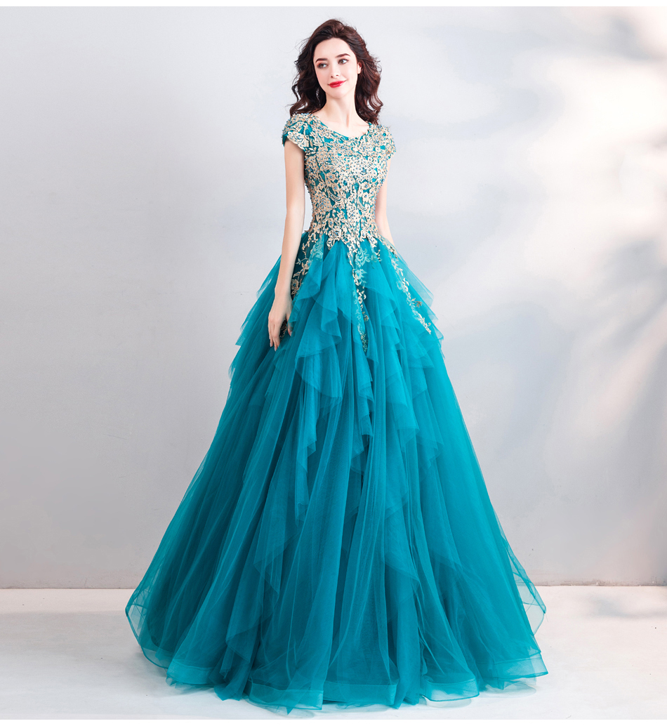 DL093 **พรีออเดอร์** ชุดออกงานสีเขียว ชุดราตรี เดรสยาวออกงาน (Night party dresses) ชุดไปงานแต่งงานสวยๆ "ธีมสีเขียวมรกต"