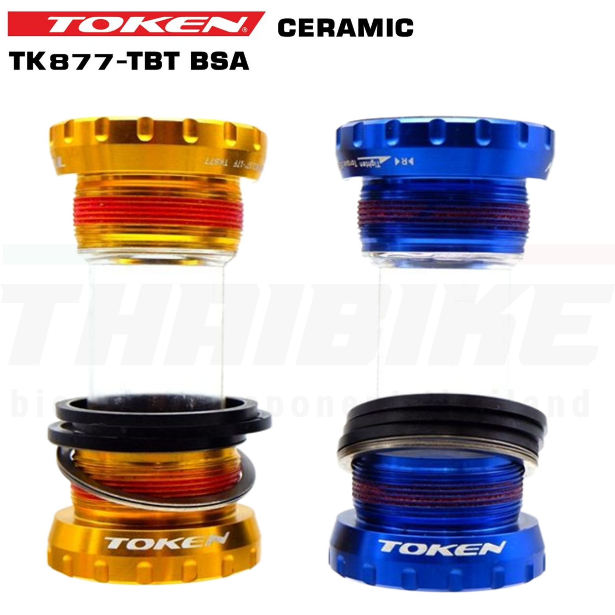 กะโหลกจักรยานเซรามิค TOKEN TK877-TBT BSA 1.37"x24T 68/73mm.