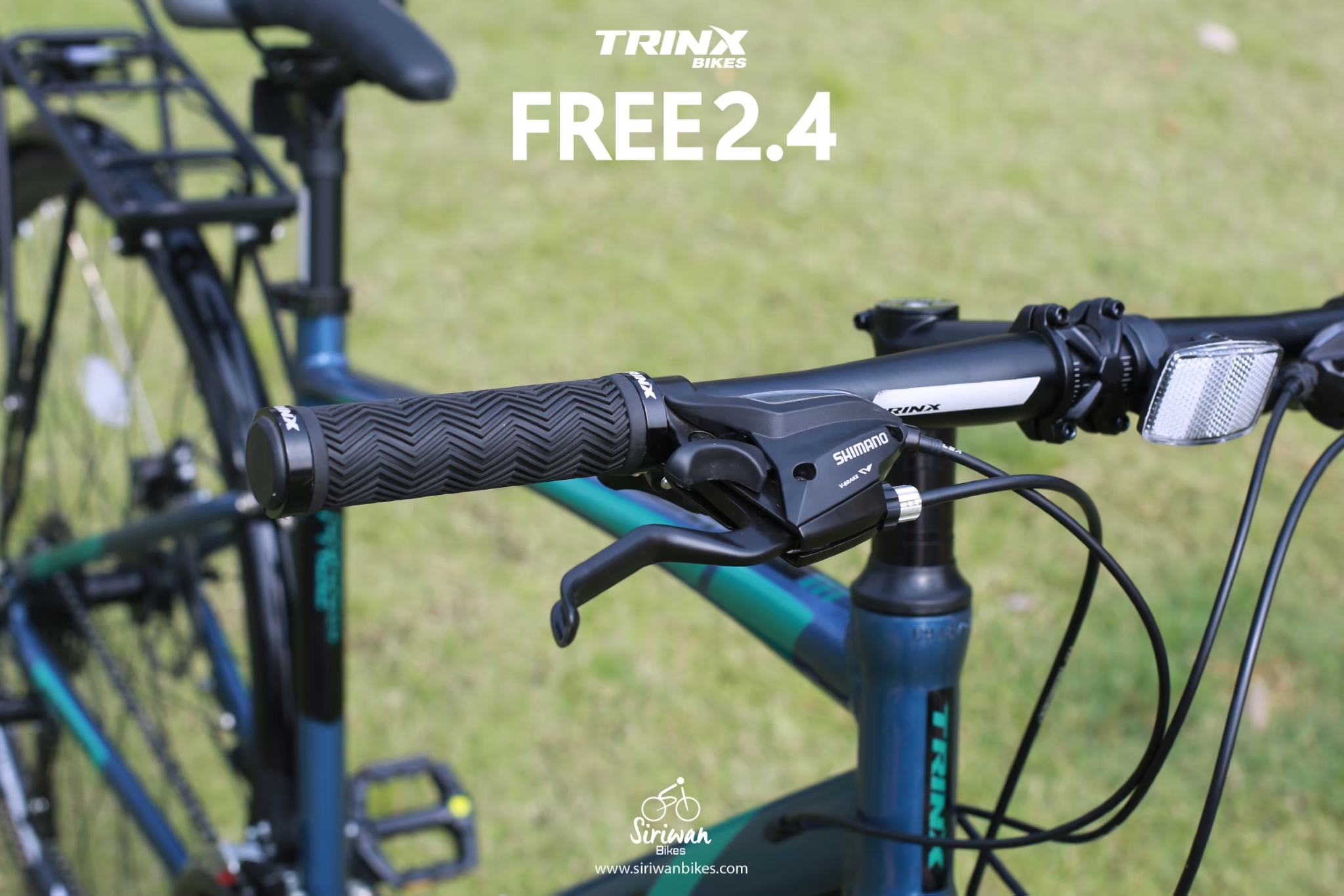 TRINX : FREE2.4 จักรยานไฮบริด เฟรมอลูมิเนียม 24 สปีด ดิสเบรค พร้อมตะแกรง บังโคลน ขาตั้ง