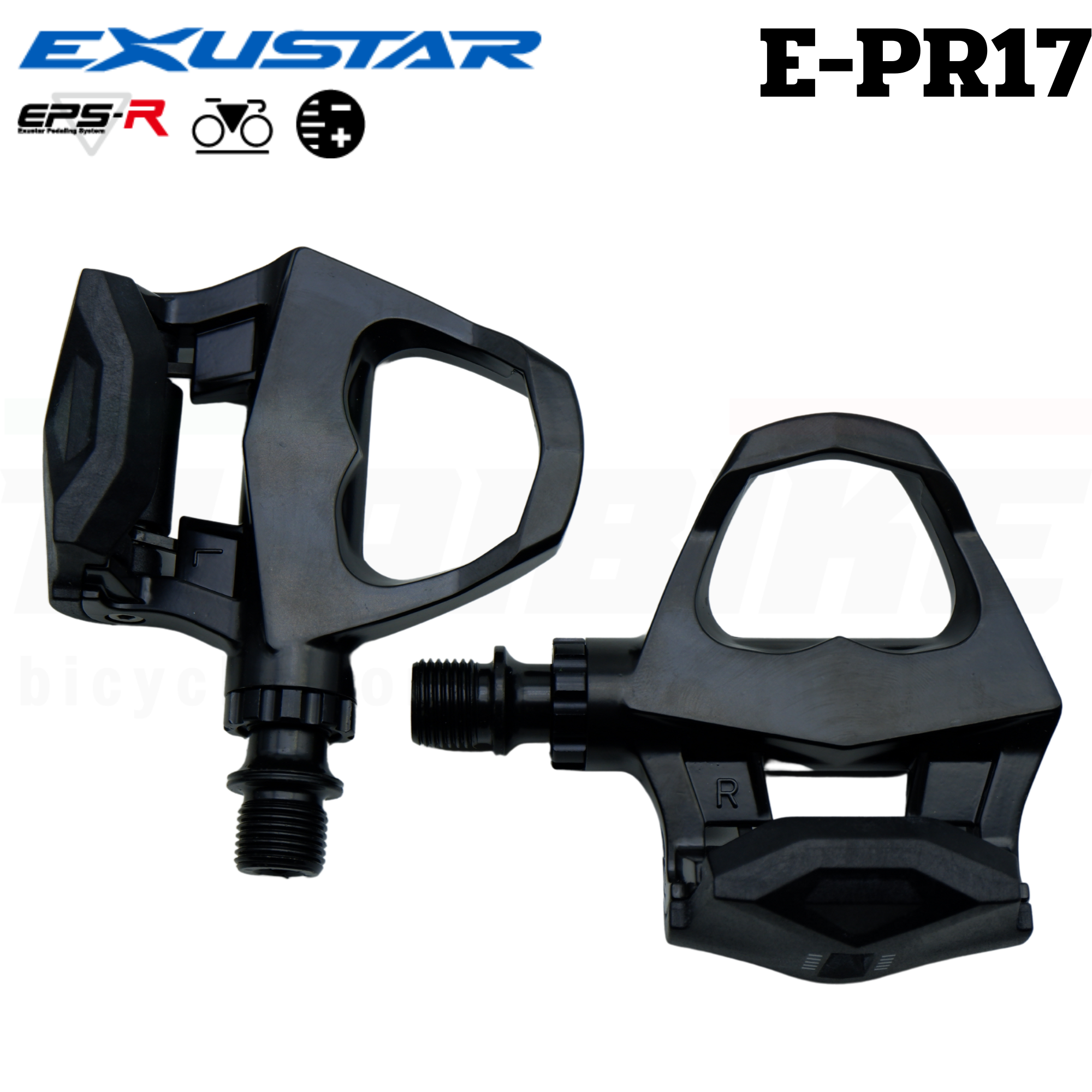 บันไดคลีตจักรยานเสือหมอบ EXUSTAR รุ่น E-PR17 พร้อมแผ่นคลีต บันไดจักรยาน
