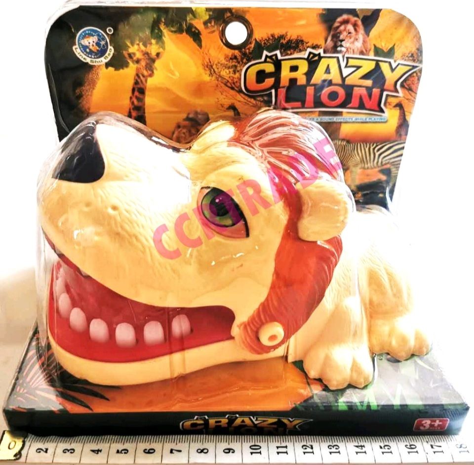 สิงโตงับนิ้ว มีเสียงฝาครอบ(รุ่นใหม่) 14x18 ซม.(1x3)