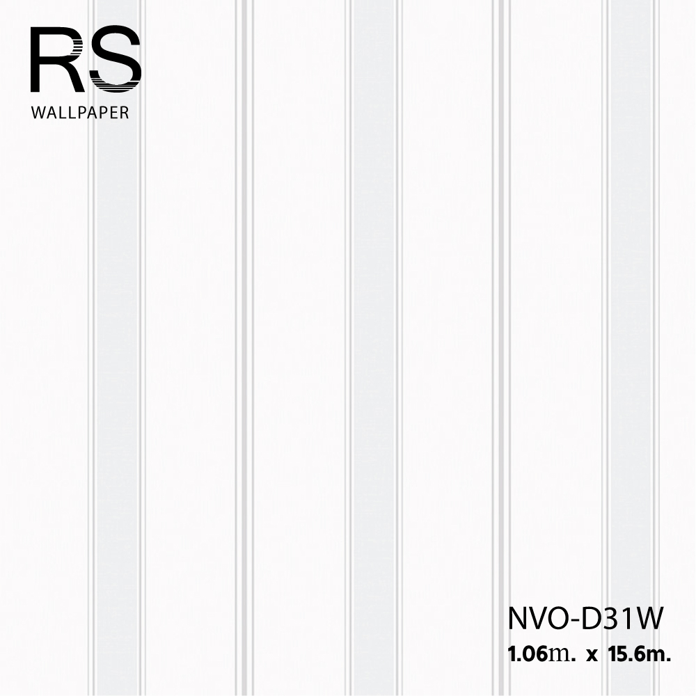 วอลเปเปอร์ ลายทางขาวสลับเทา ช่องขาวขนาด6cm. NVO-D31W