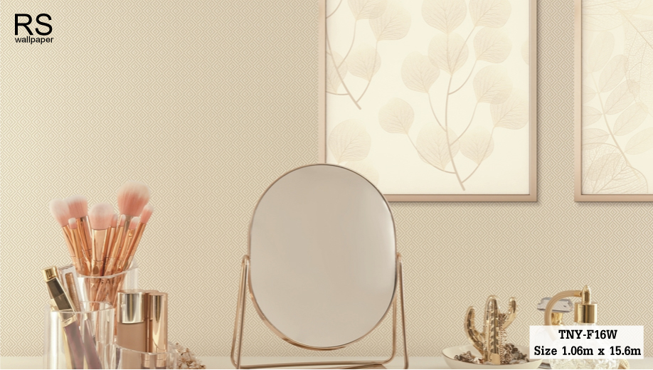วอลเปเปอร์โมเดิร์น ลายคณิตศิลป์ สีน้ำตาลอ่อน TNY-F16W