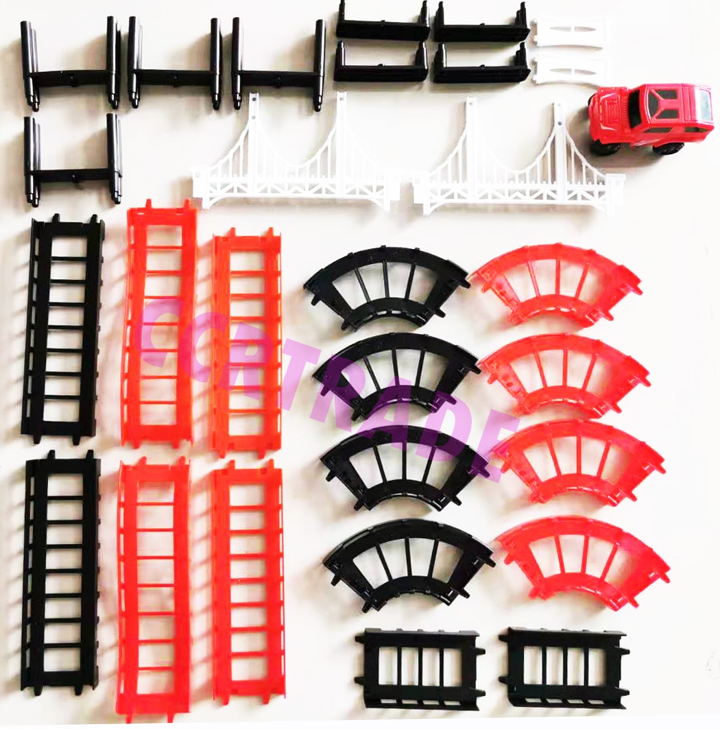 รถจิ๊บซิ่งรางผาดโผน 29 ชิ้นกล่องหิ้ว 33 ซม.(1x3)