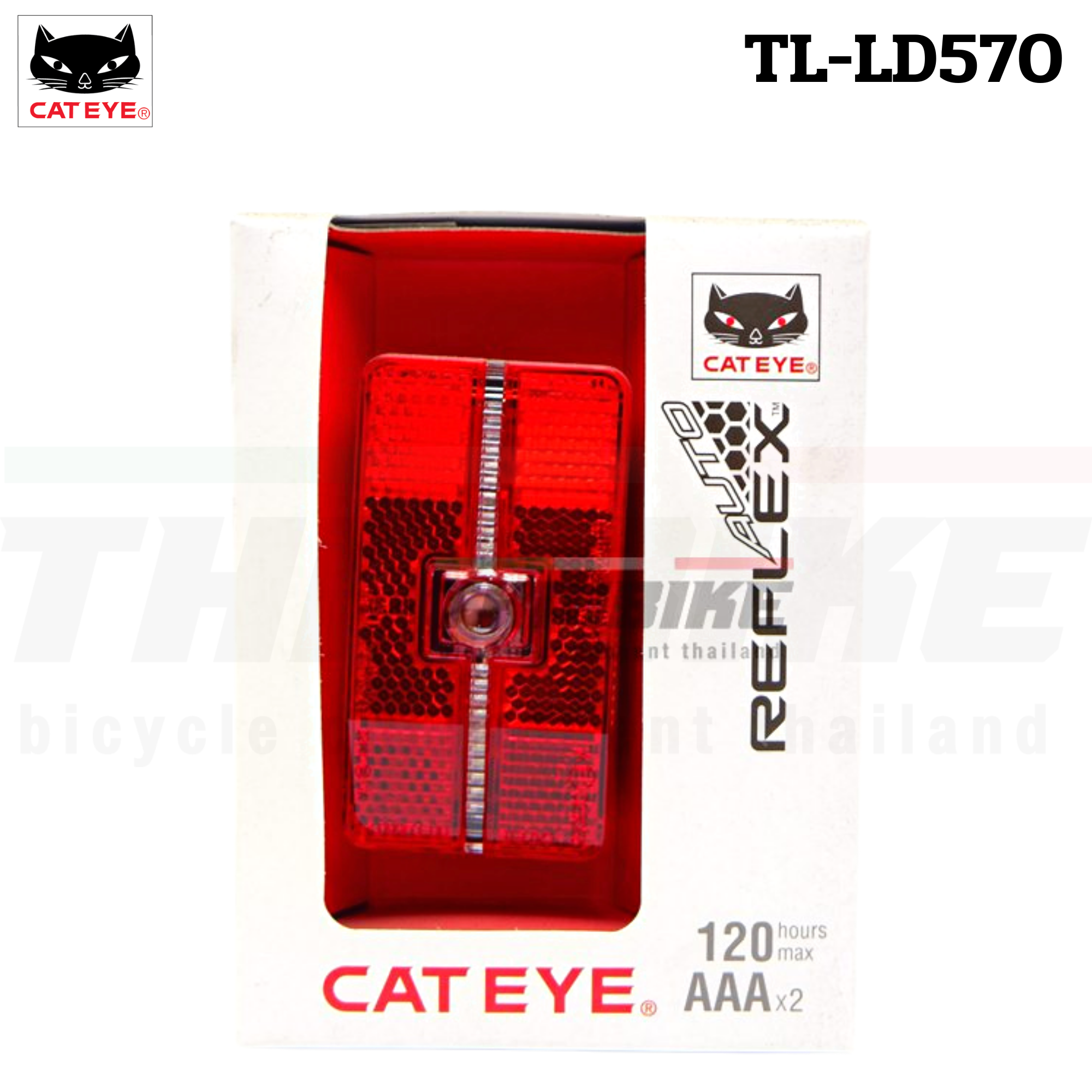 ไฟกระพริบแคทอายออโต้ แบบติดตะแกรงหลัง TL-LD580G CATEYE REFLEXT AUTO, TL-LD570 สีแดง/สีขาว