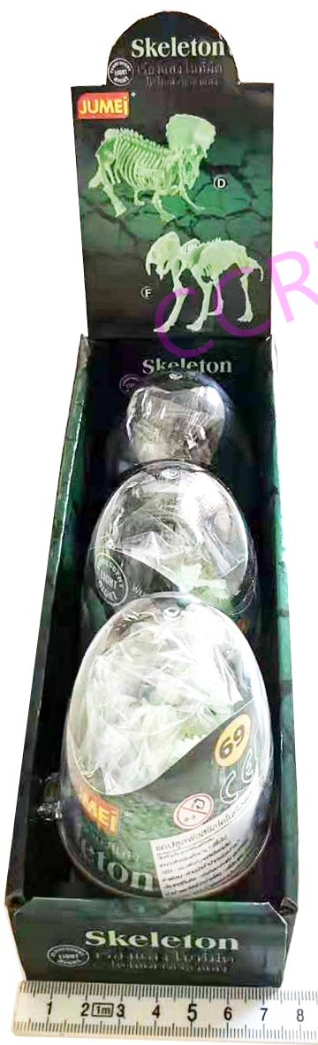 ไข่ไดโนเสาร์ฟอสซิลเรืองแสงกล่อง 6x10 ซม.