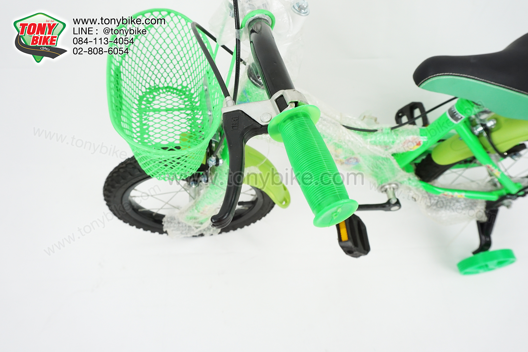 จักรยานเด็ก ล้อ 12 นิ้ว แฮนด์ตรง สีเขียว