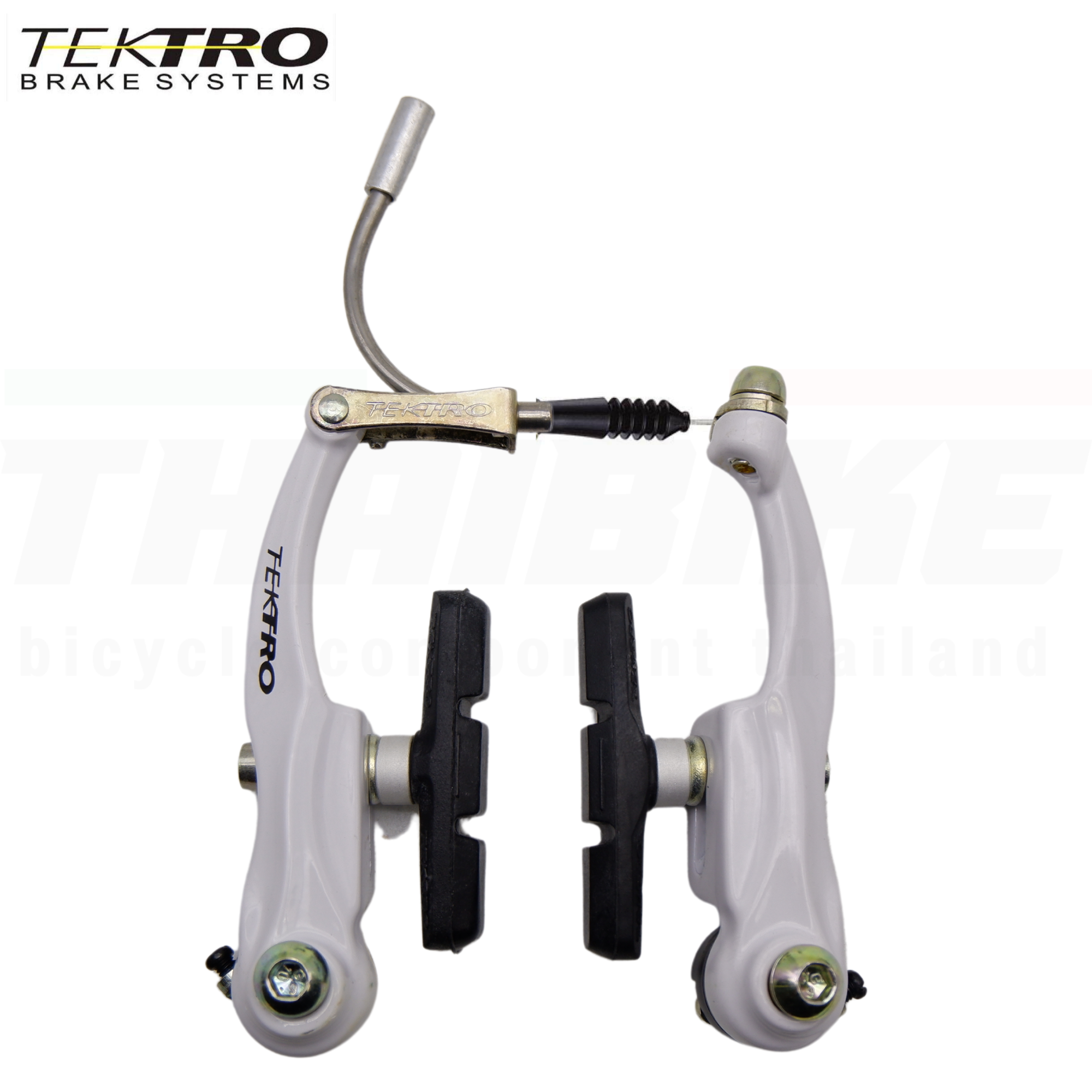 ชุดก้ามวีเบรคจักรยาน TEKTRO (หน้า+หลัง) สีขาว