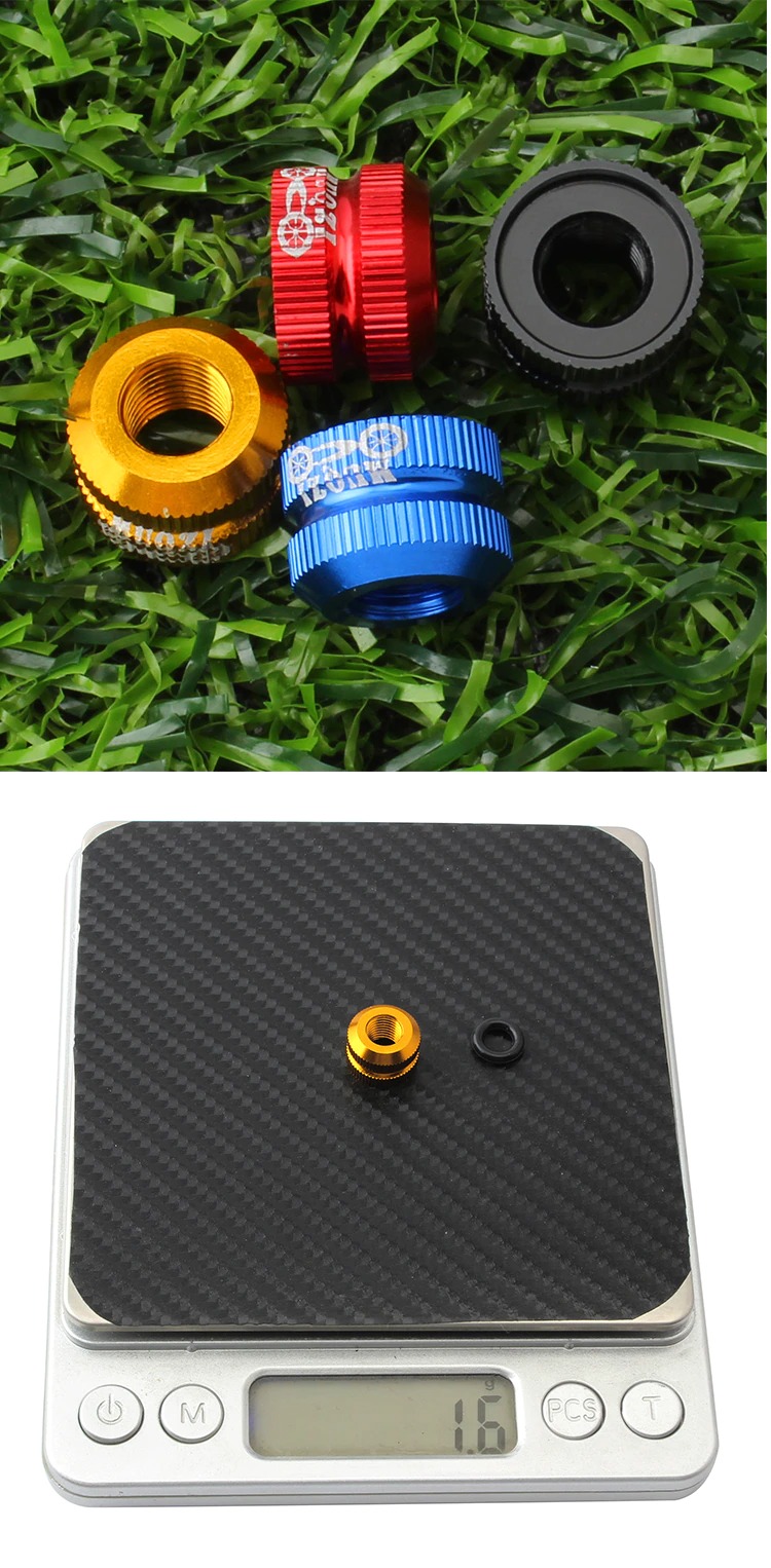 (2ชิ้น)น็อตวาล์วยางในรถจักรยานอลูมิเนียม MUQZI CNC Tire Vacuum Law Mouth Nut Bike Tire Inner Valve Cap
