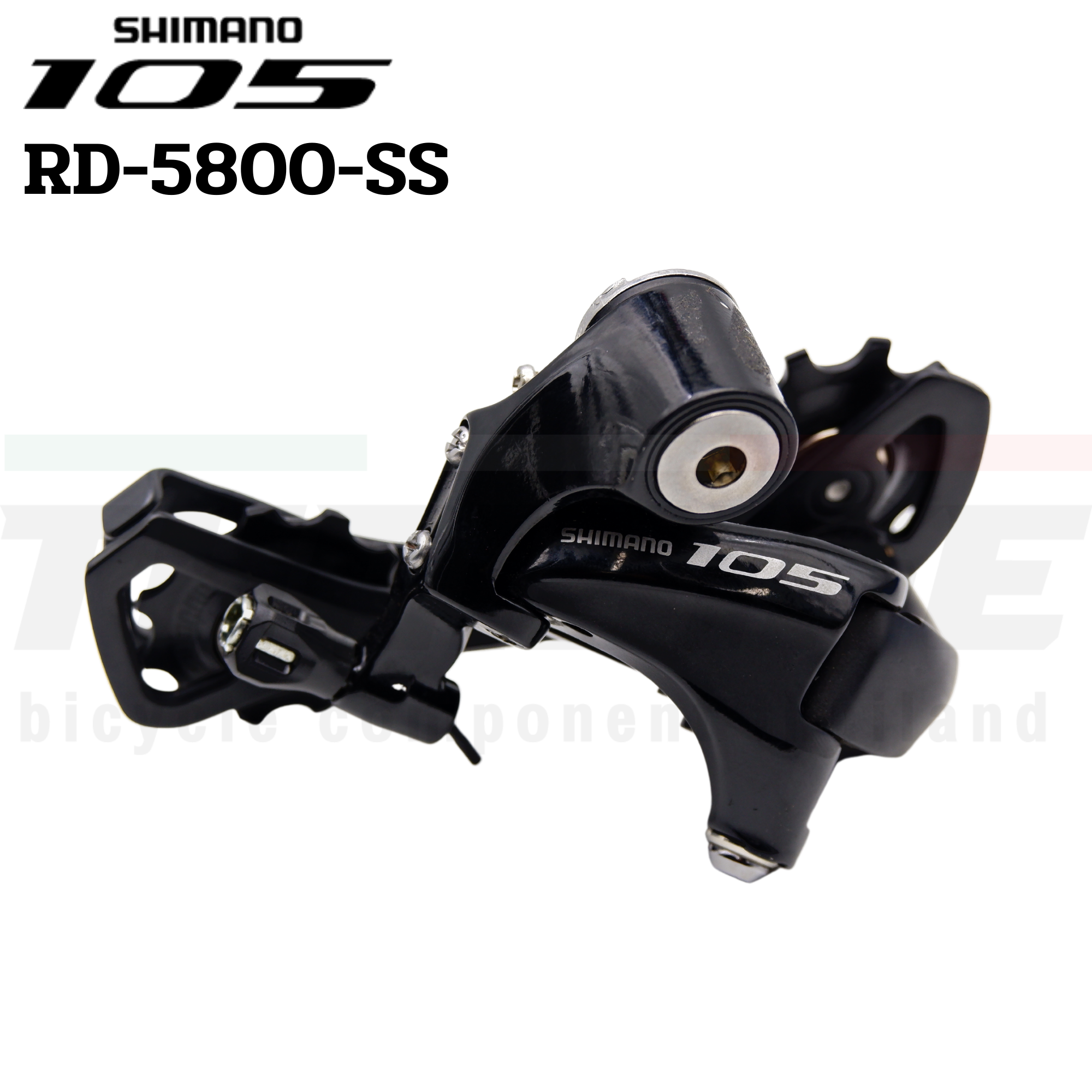 ตีนผีจักรยาน SHIMANO 105,RD-5800-SS ขาสั้น สีดำ/สีเงิน