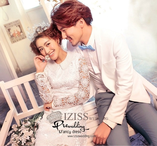 PW191 - Pre order ชุดคู่ถ่ายพรีเวดดิ้ง (prewedding dress) & ชุดแต่งงานแฟนซี (Fancy wedding dress)ชายหญิง "ธีมสีขาว"