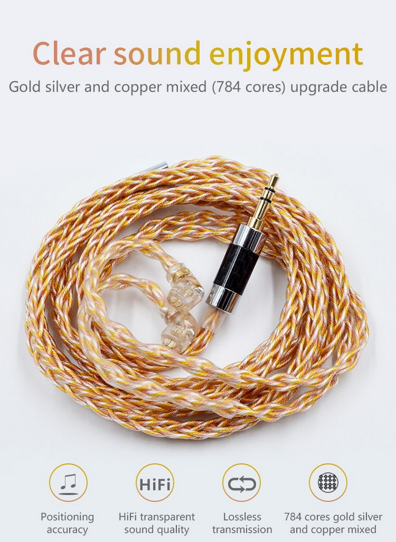 ขาย CCA NeoGoldsilver สายอัพเกรดหูฟังที่ดีที่สุด ขั้วพินC