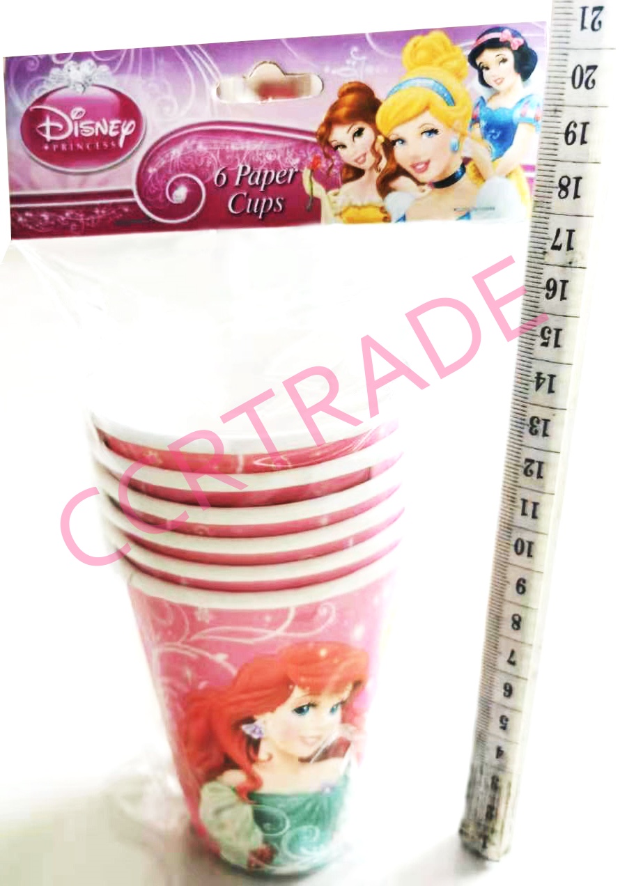 แก้วกระดาษ 6 ชิ้นถุง เจ้าหญิงดิสนีย์ 8x13.5 ซม.(ลิขสิทธิ์แท้)