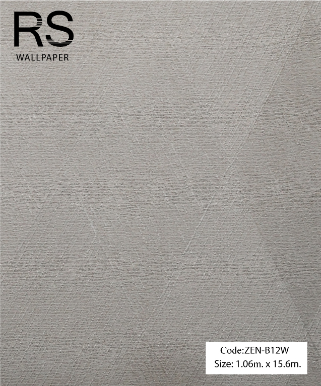 วอลเปเปอร์เทกเจอร์สี่เหลี่ยมรูปว่าวพื้นสีน้ำตาลเงิน ZEN-B12W