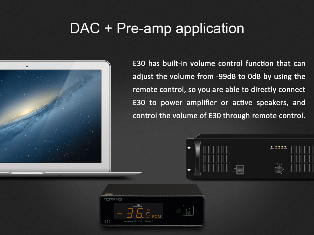ขาย TOPPING E30 DAC ชิป AK4493 XU208 รองรับ PCM 32bit/768k DSD512