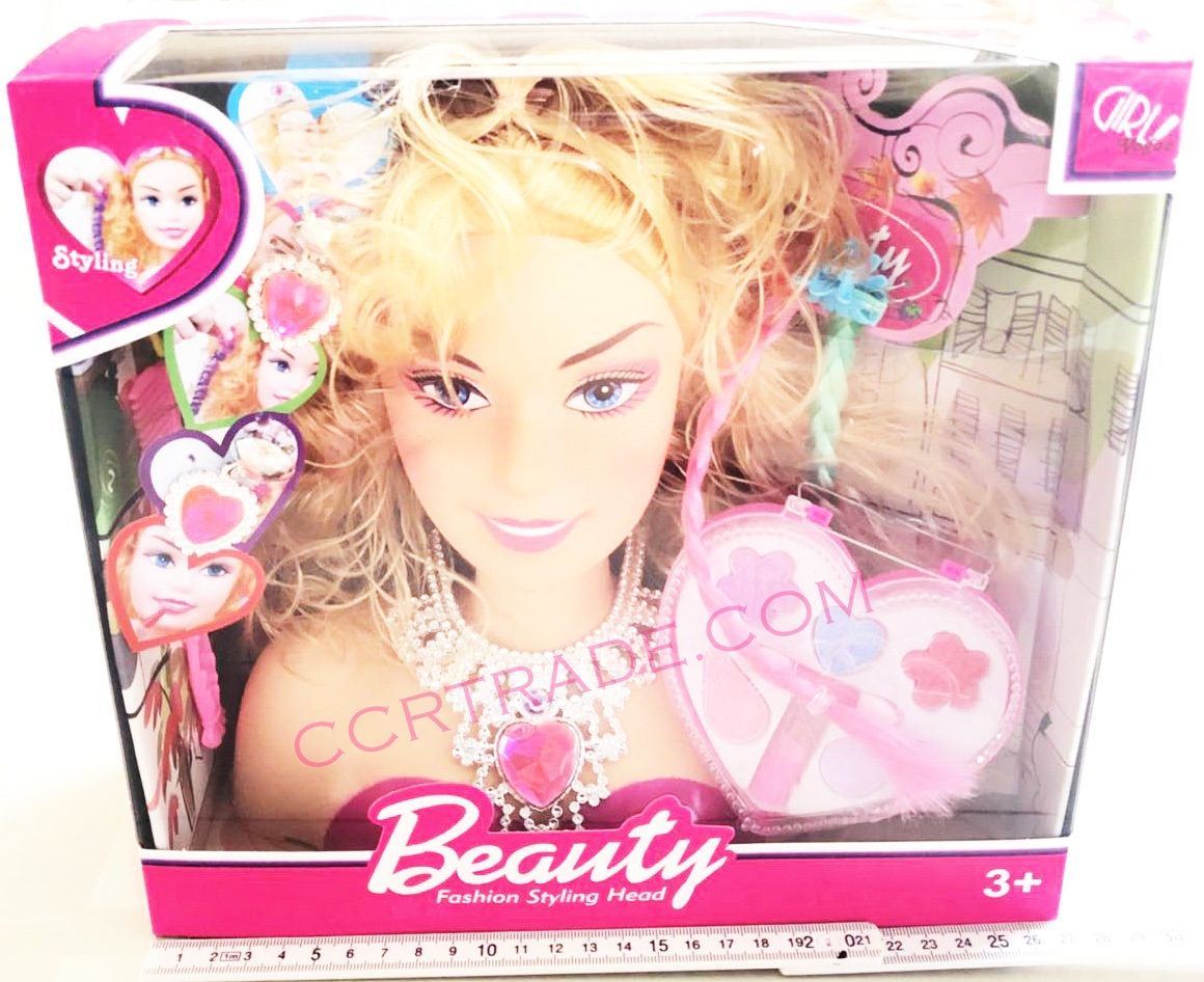 ตุ๊กตาบาร์บี้แต่งหน้าทำผม+เครื่องประดับกล่องชมพู 27 ซม.(รุ่นใหม่)(1x2)