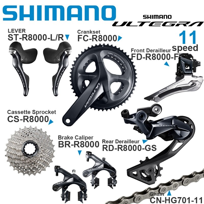 ชุดขับจักรยานเสือหมอบ SHIMANO ULTEGRA R8000 11-SPD ไม่รวมกะโหลก ศูนย์ไทย GROUPSET