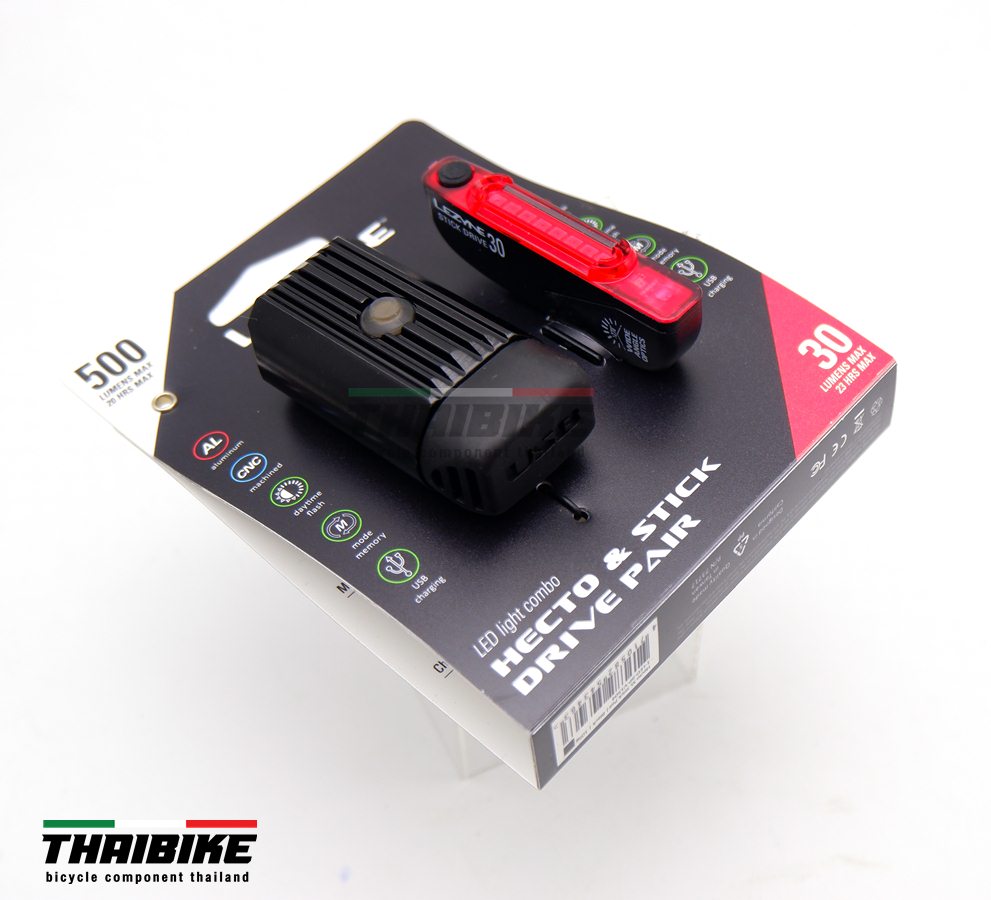 ชุดไฟหน้าจักรยานพร้อมไฟท้าย LEZYNE HECTO DRIVE 500XL / STICK DRIVE PAIR