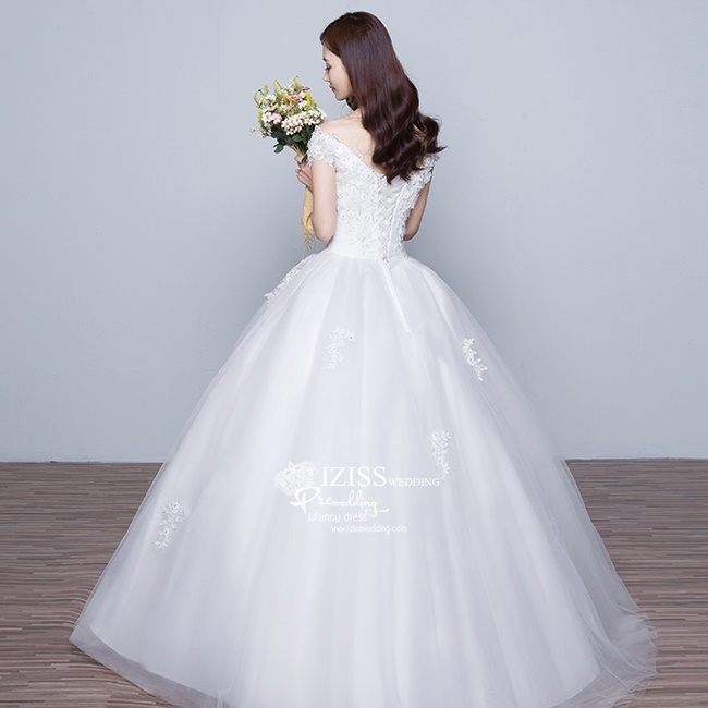 BR207 **พรีออเดอร์**ชุดแต่งงาน&ชุดเจ้าสาวแบบยาวสีขาวเกรดพรีเมี่ยม หรูหราน่ารัก สวยโดดเด่นไม่ซ้ำใคร