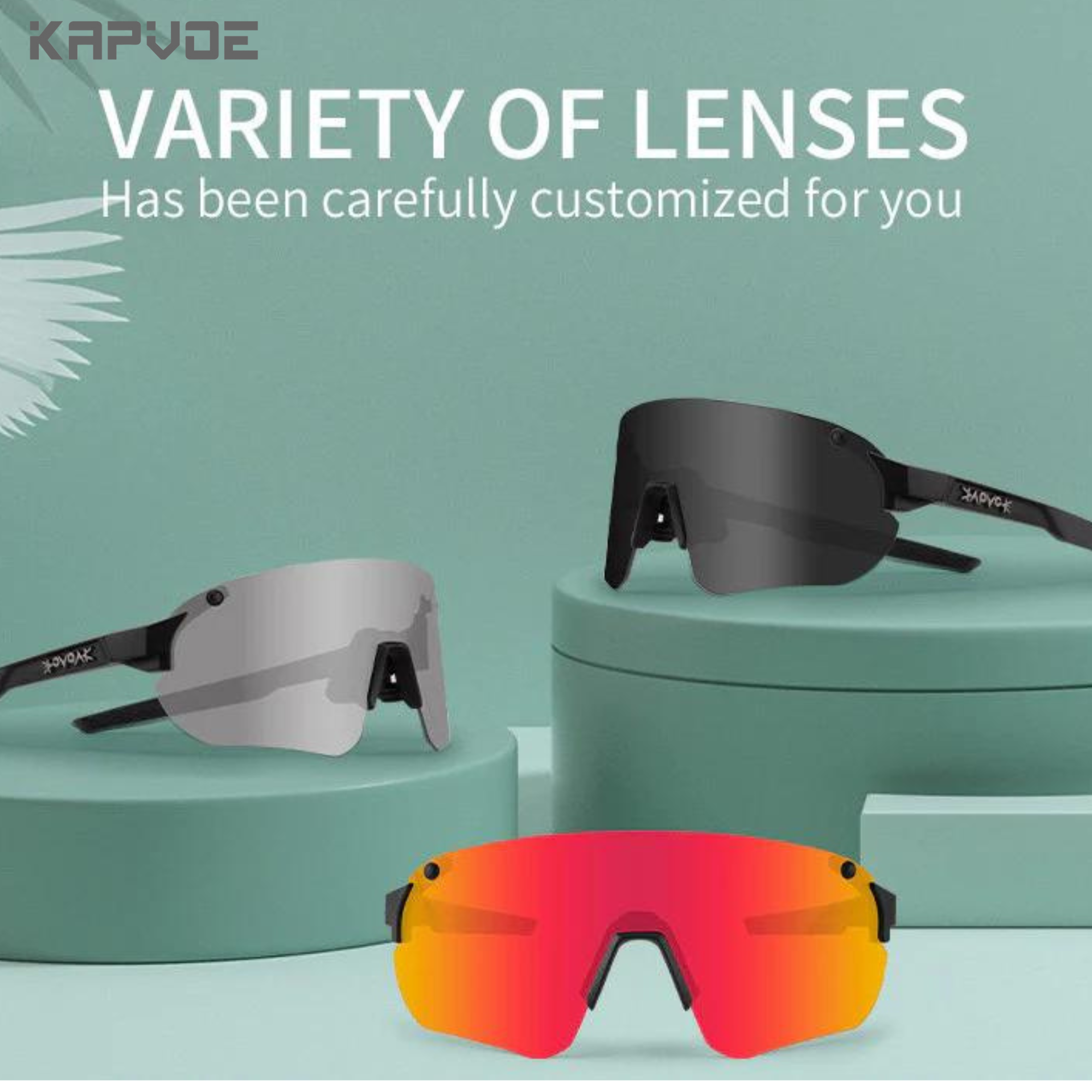 แว่นตากันแดดปั่นจักรยาน เลนส์ออโต้ KAPVOE KEHU 4เลนส์ พร้อมกรอบเลนส์สายตา