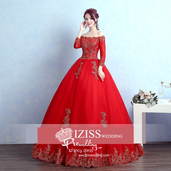 PW567- **พร้อมส่งค่ะ**ชุดคู่ถ่ายพรีเวดดิ้ง (prewedding dress) & ชุดแต่งงานแฟนซี (Fancy wedding dress)ชายหญิง "ธีมสีแดง"