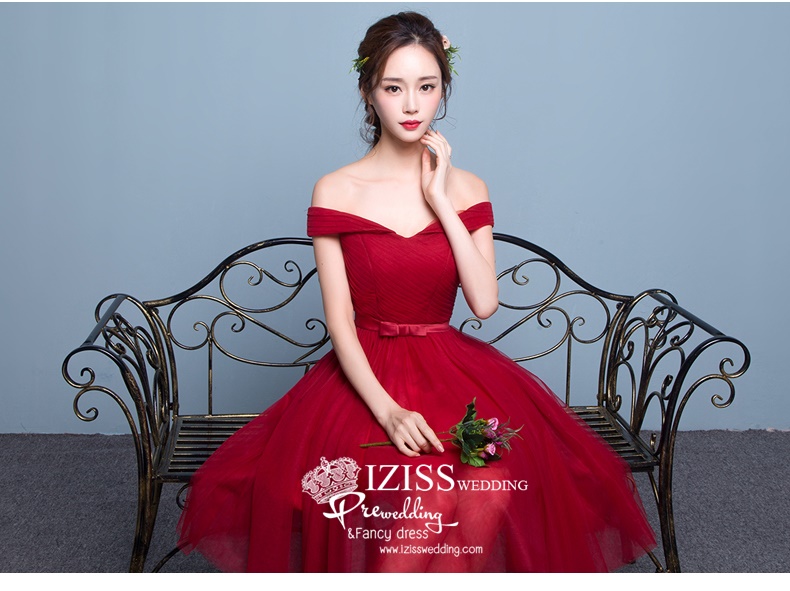 DS010 - **Pre order** ชุดราตรีหรู เดรสสั้นออกงาน (short dresses) ชุดไปงานแต่งงานสวยๆ ชุดยกน้ำชา "ธีมสีแดง"