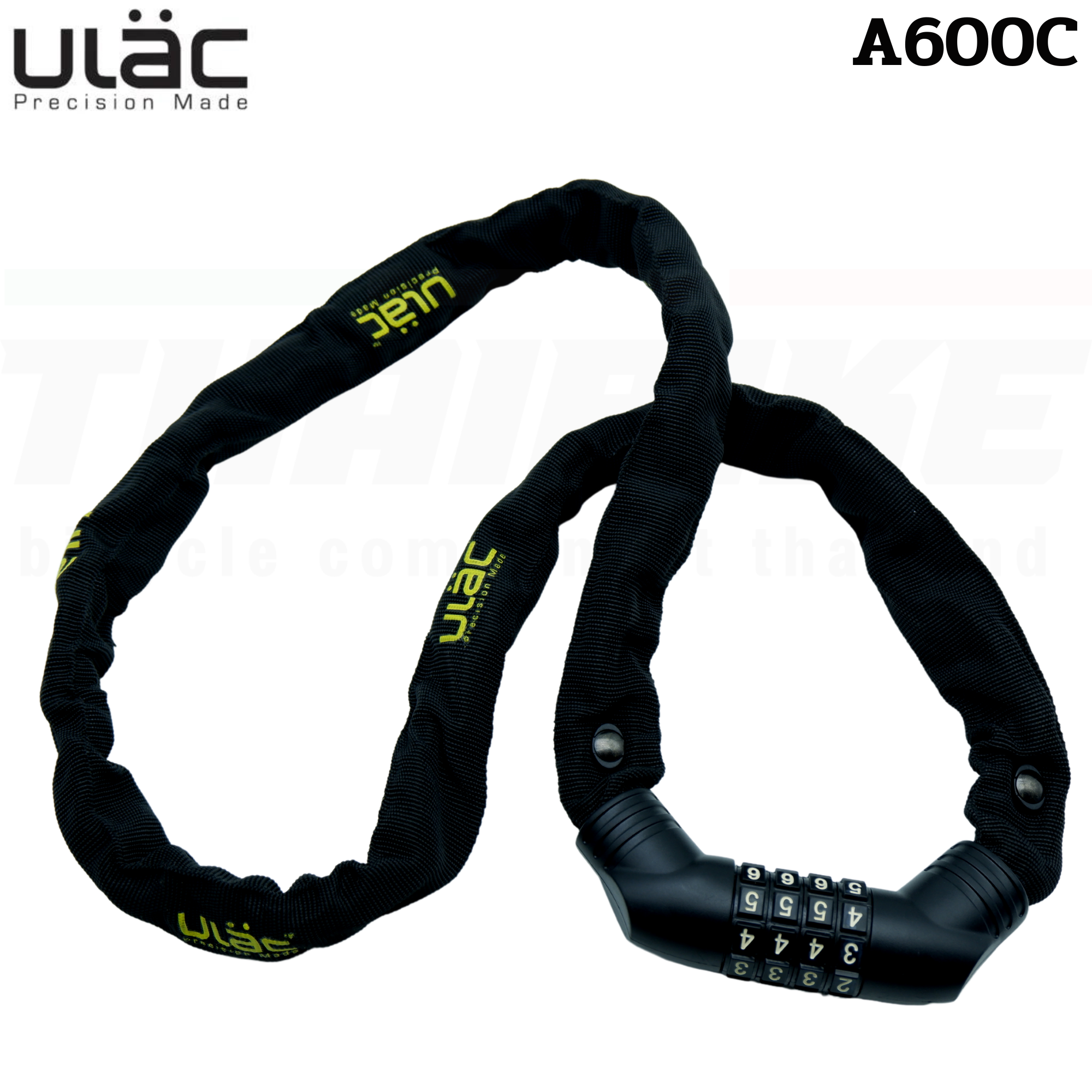 สายล็อคจักรยานโซ่ 4 รหัส ULAC รุ่น A600C เปลี่ยนรหัสได้