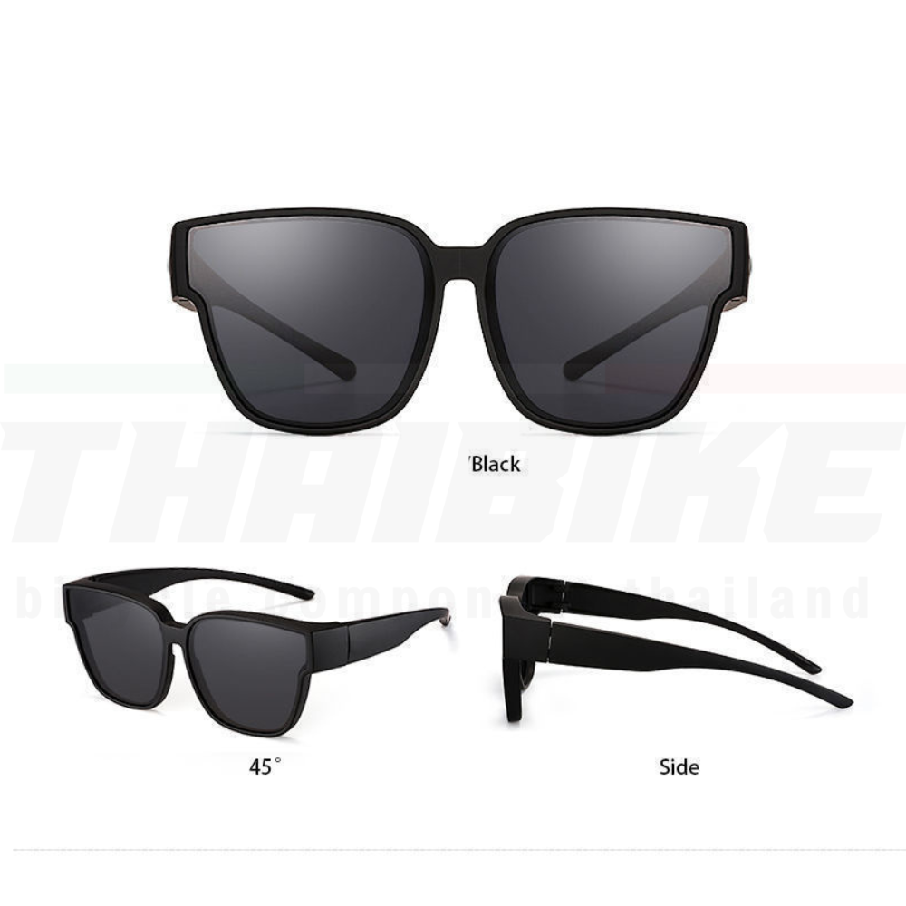 แว่นกันแดดสวมทับแว่นสายตาปั่นจักรยาน สำหรับผู้ชาย/ผู้หญิง ขับขี่-ท่องเที่ยว กลางวัน/กลางคืน UV400