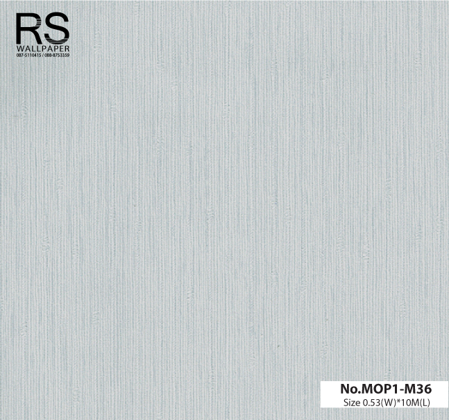วอลเปเปอร์สีฟ้าอ่อนอมเทา ลายเส้นในตัว No.MOP1-M36