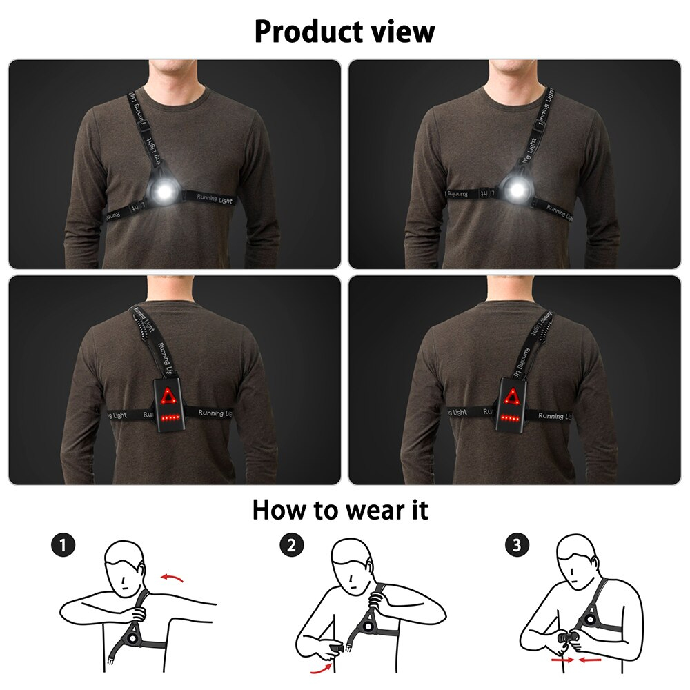 ไฟคาดอกสำหรับ วิ่ง ปั่นจักรยาน THAIBIKE RUN LIGHT USB