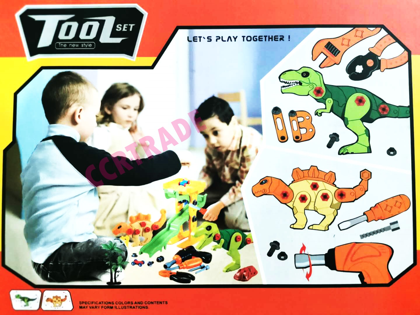 เซ็ทไดโนเสาร์โรบอท+ไขควงกล่องใหญ่ 25x36.5 ซม.(1x3)