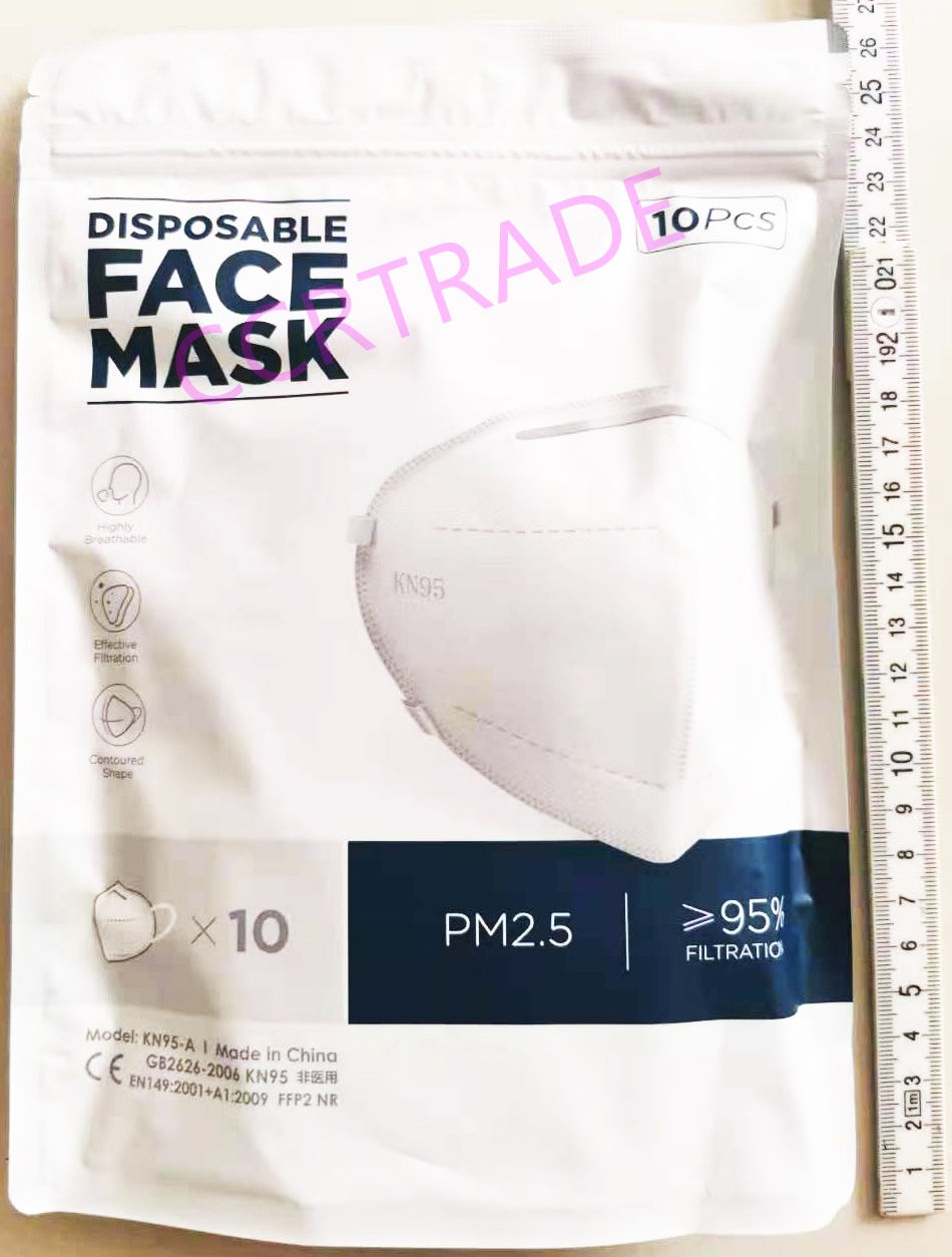 หน้ากากอนามัยกันฝุ่น PM2.5 10 ชิ้นซองซิป 25 ซม.