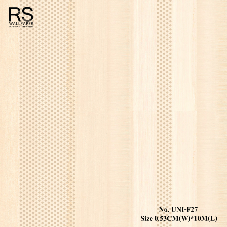 วอลเปเปอร์ติดผนัง ลายทางสีน้ำตาลอ่อน No.UNI-F27