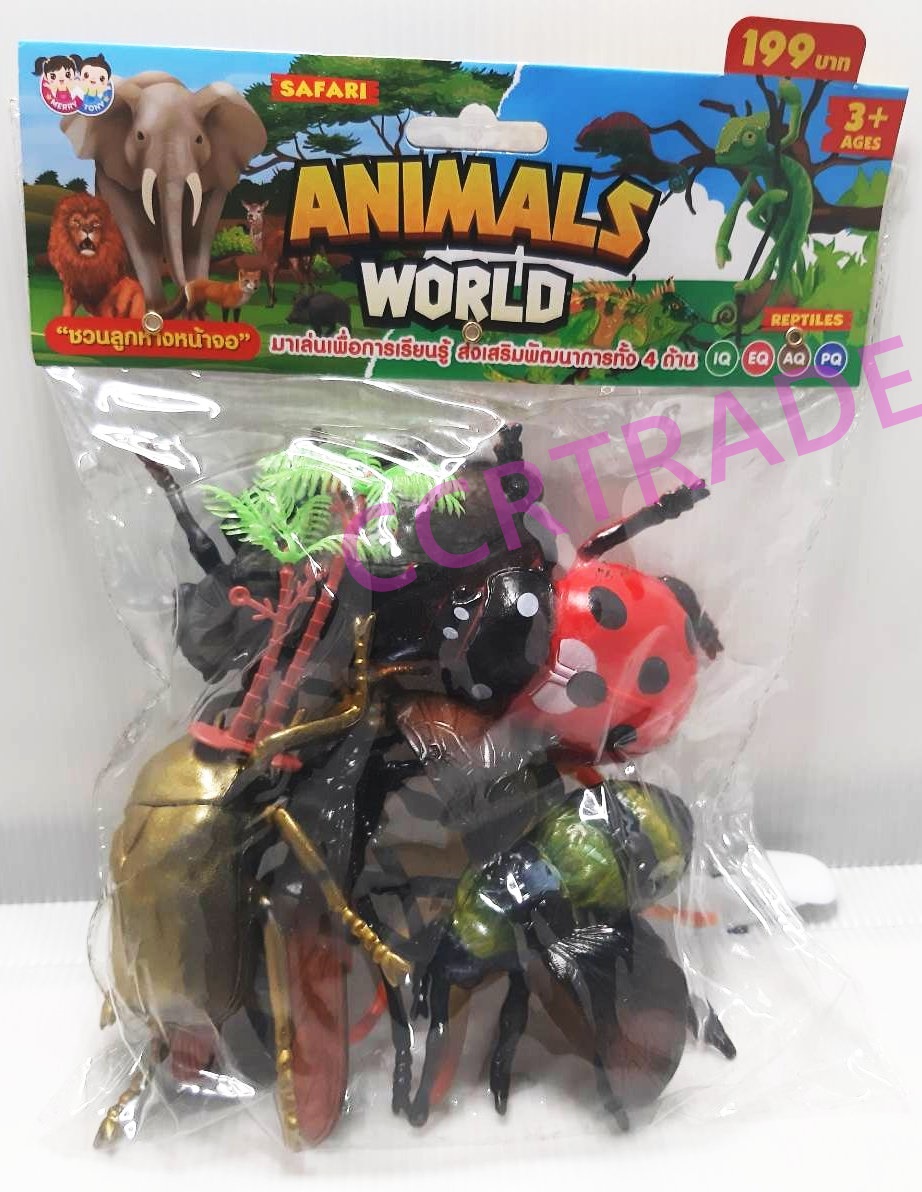 กิ้งก่าและสัตว์คละโมเดลถุง PVC 20x33 ซม.(1x3)