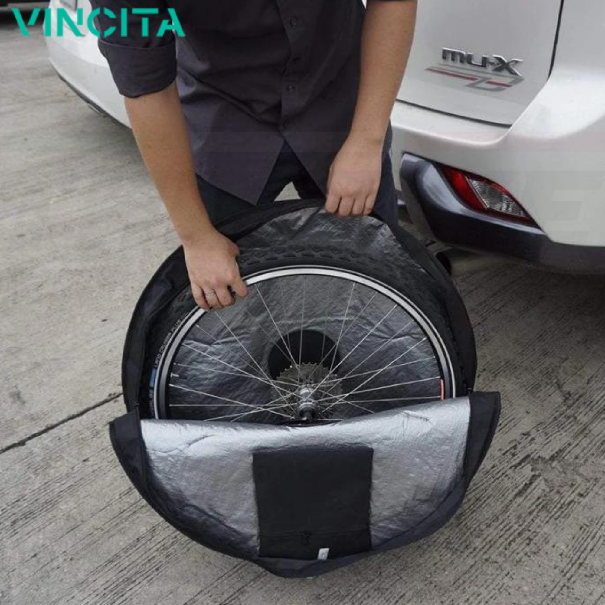 กระเป๋าใส่ล้อจักรยาน(ล้อเดียว) ถุงล้อจักรยาน VINCITA B190 มีกันกระแทก