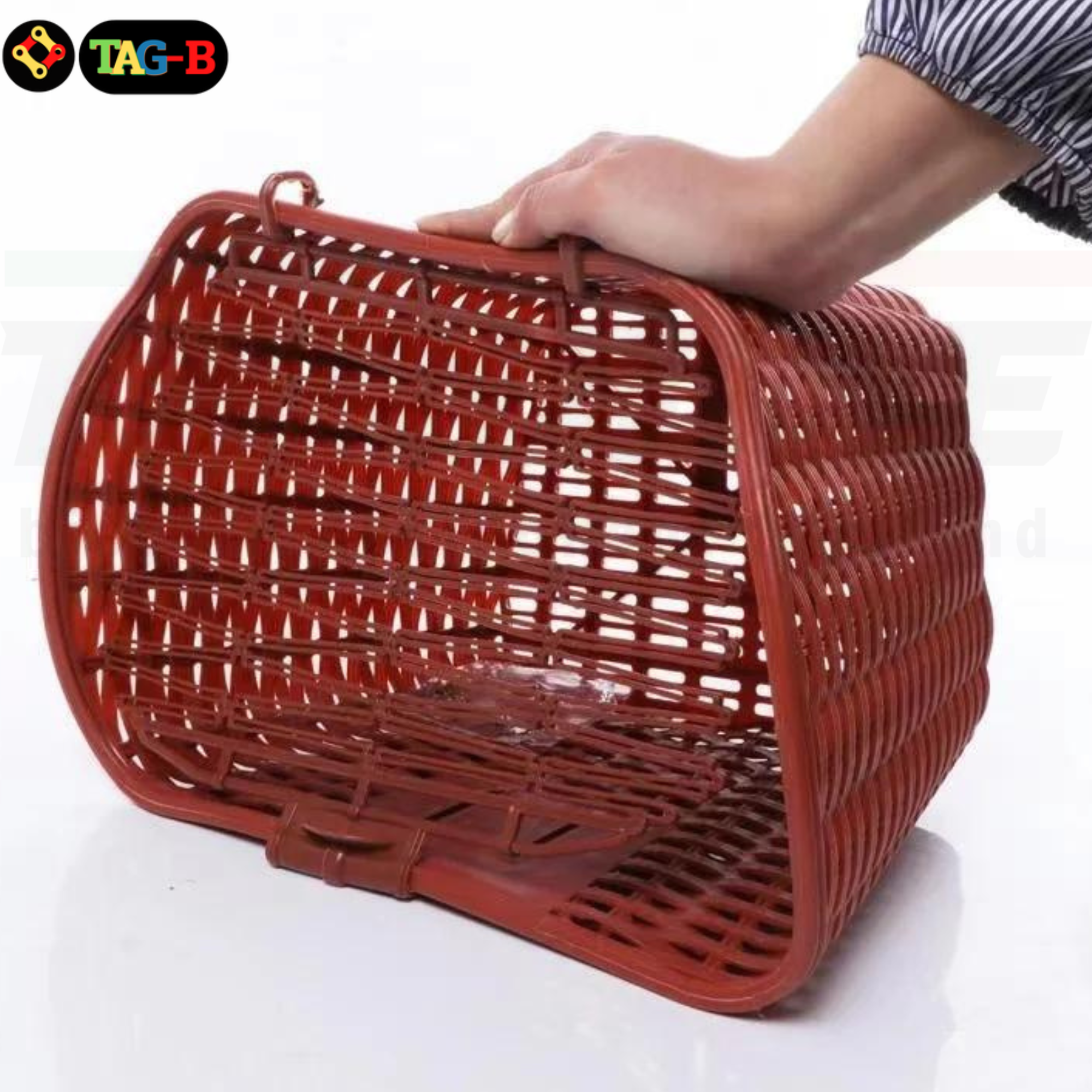 ตะกร้าหน้าจักรยานแม่บ้านแบบวินเทจ พลาสติก TAG