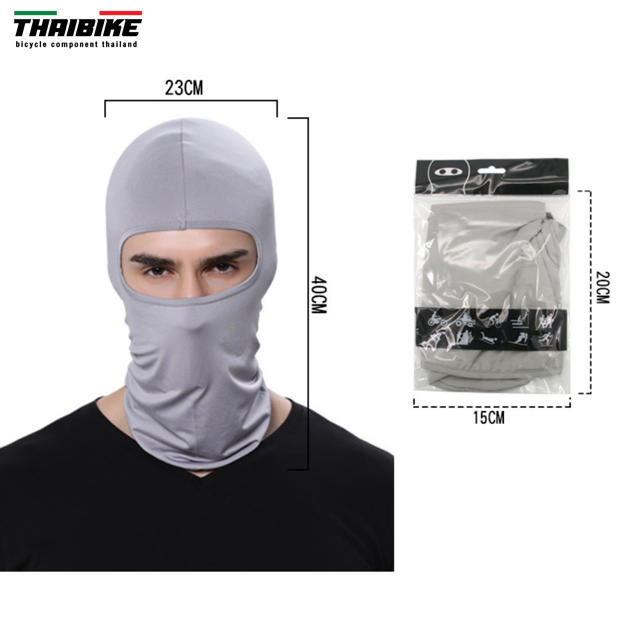 โม่งเต็มใบ ผ้าคลุมหัวกันเหงื่อ ปั่นจักรยาน ออกกำลังกาย ขี่มอเตอร์ไซต์ ผ้ารองหมวกกันน็อค THAIBIKE