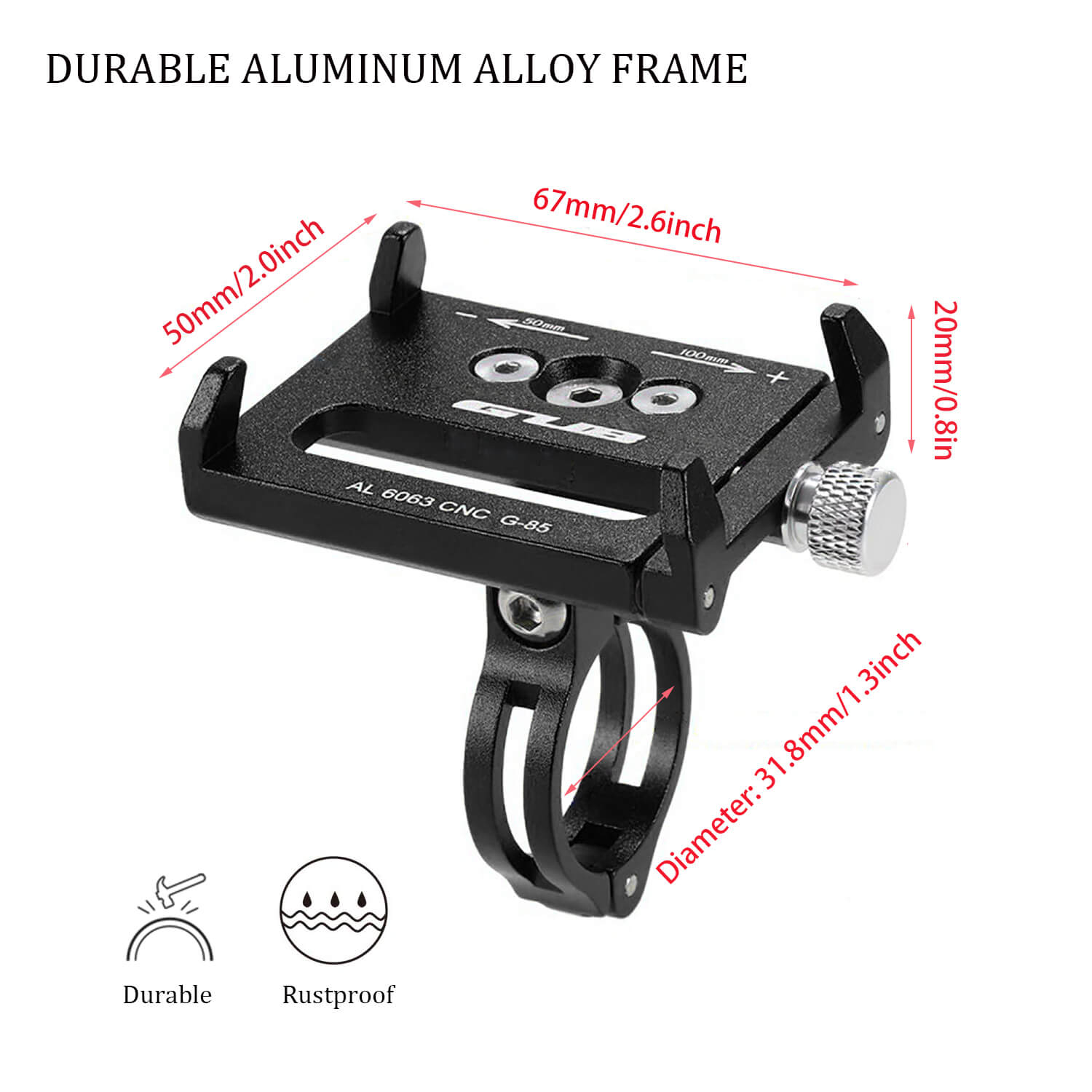ขาจับมือถือกับจักรยานอลูมิเนียม GUB G-85 Bike Phone Holder Handlebar