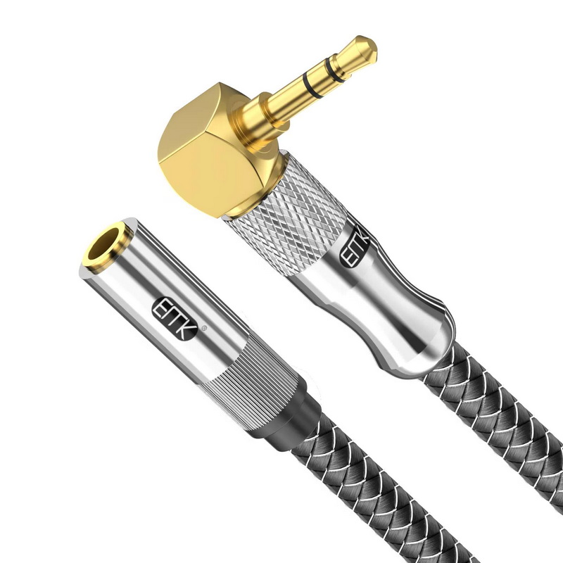 ERTK LPlugGoldHi-FiAUXtoAUXLPlug สายต่อขยาย AUX 3.5 มม. แบบตัว L สำหรับเครื่องเสียง ประกันศูนย์ไทย