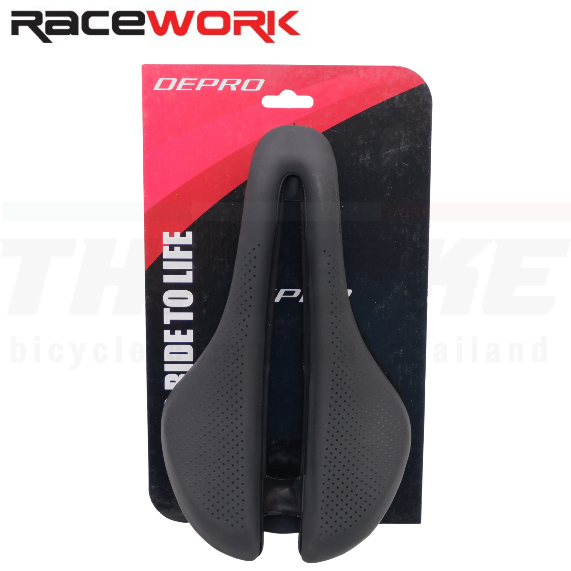 อานจักรยานเสือหมอบ เสือภเขา RACEWORK Pro4 MTB มีไฟท้ายในตัว