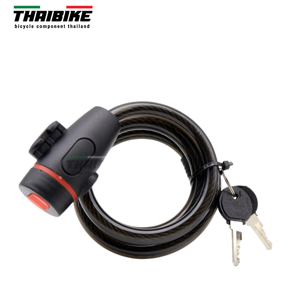 สายล็อคจักรยาน THAIBIKE แบบกุญแจ 2 ดอก ยาว900มม.