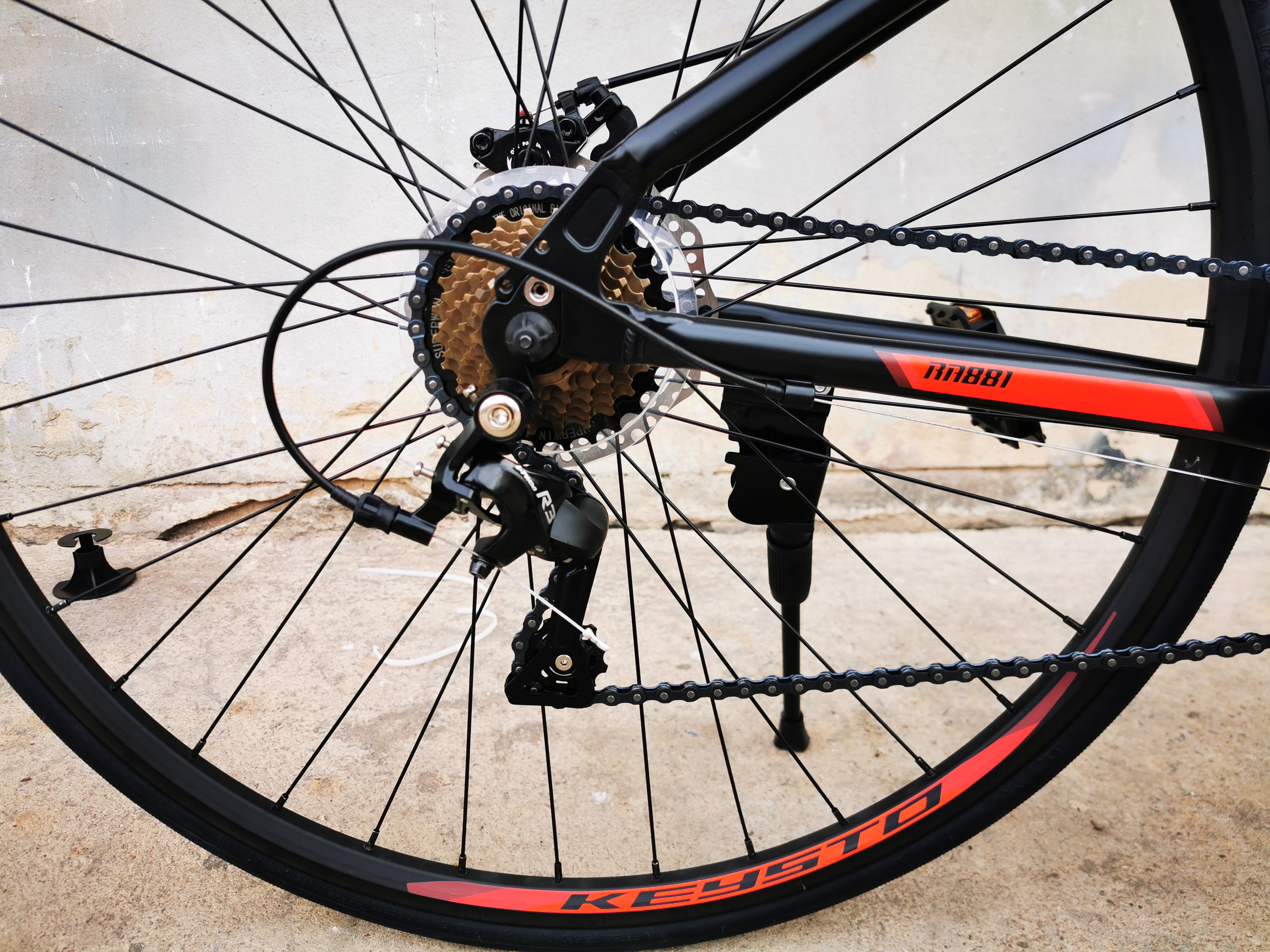 จักรยานเสือหมอบมือตบ RA881 KEYSTO 700C เกียร์ 16 สปีด เฟรมอลูมิเนียม หมอบดิส