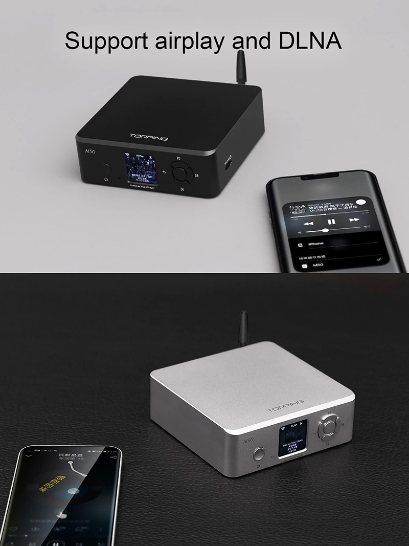 Topping M50 เครื่องเล่นเพลงเครือข่ายแบบตั้งโต๊ะ รองรับ DLNA, Airplay ประกันศูนย์ไทย