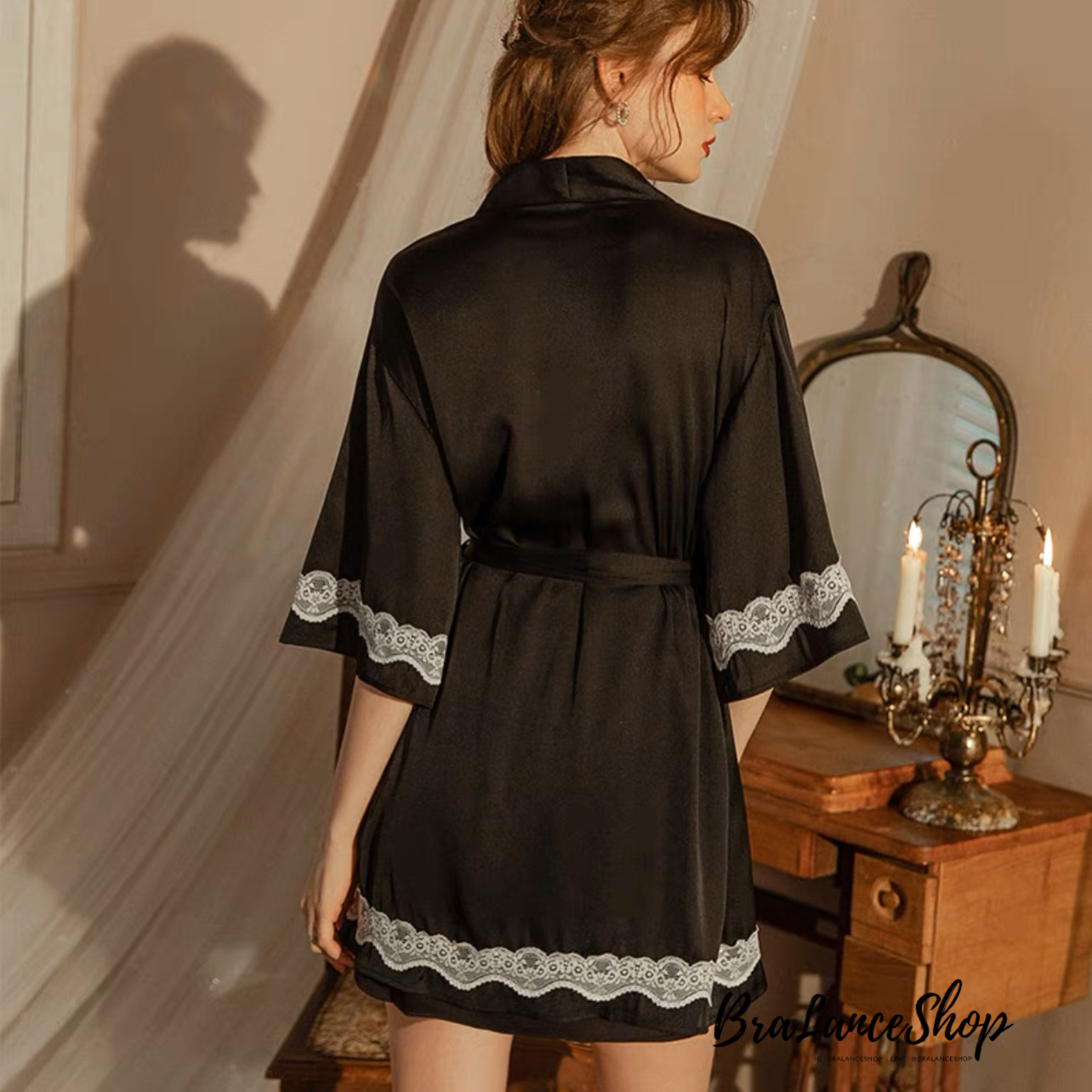 BLS✿SQ12 เสื้อคลุมลูกไม้ ผ้าซาติน