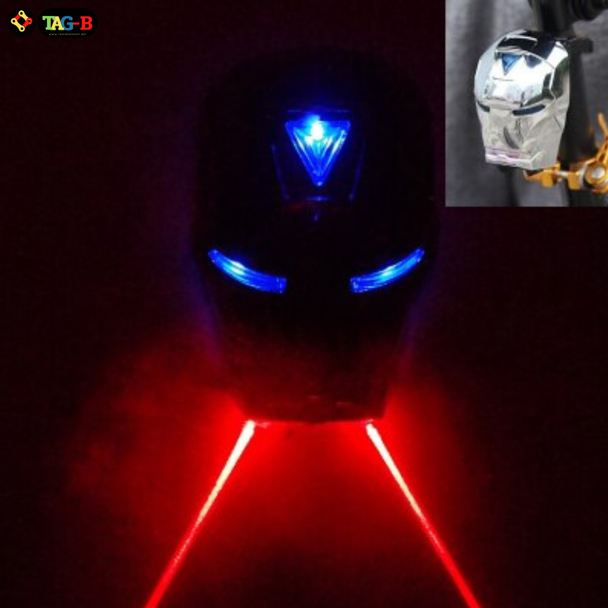 ไฟท้ายจักรยานเสือหมอบ เสือภูเขา มีเลเซอร์สร้างเลนส์