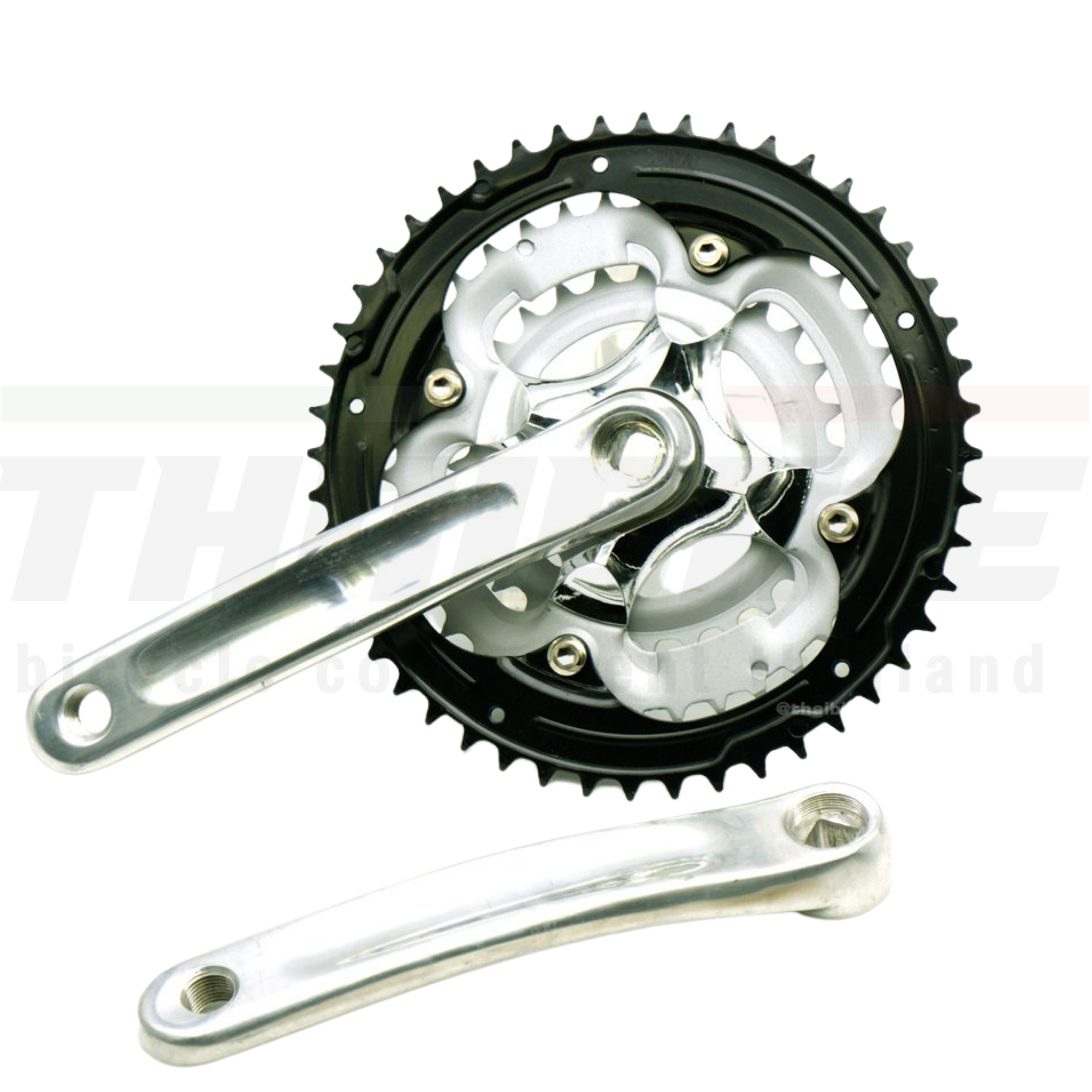 ชุดขาจานจักรยานกะโหลกเหลี่ยม THAIBIKE ขนาด 48-38-28 ขาวยาว 170