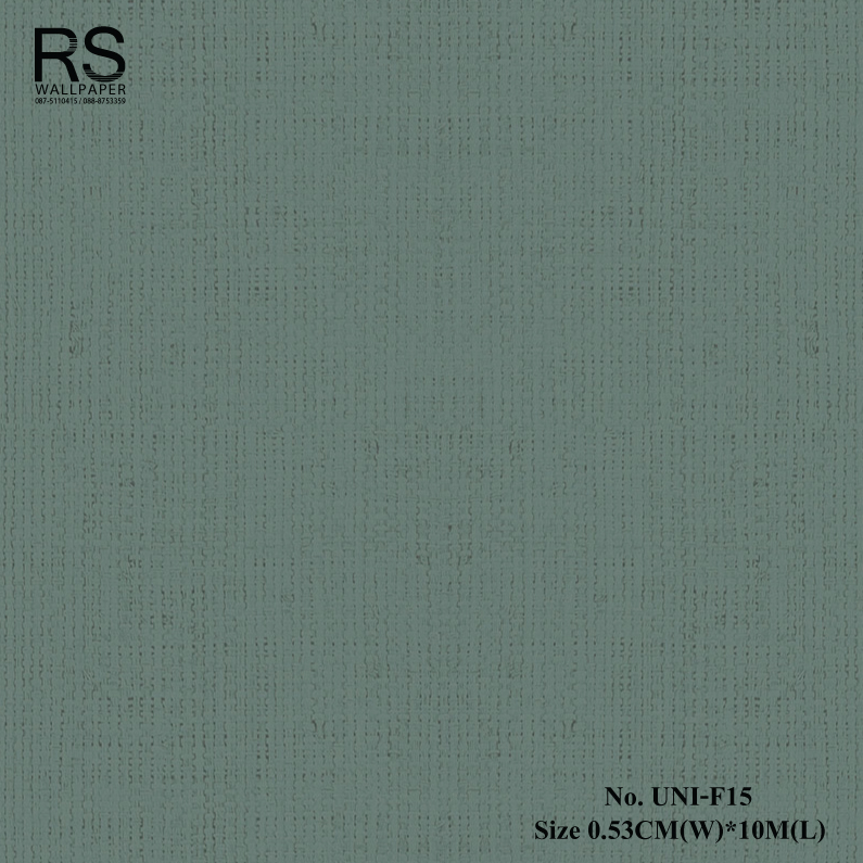 วอลเปเปอร์ติดผนัง ลายกระสอบสีเขียวเข้ม No.UNI-F15