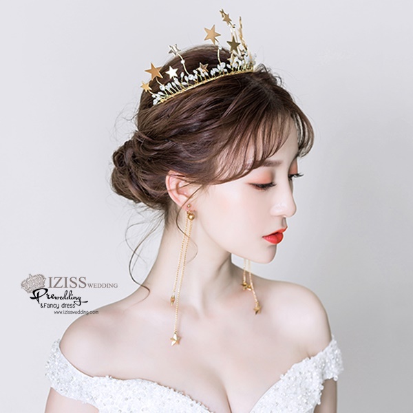 AC003 **พรีออเดอร์**ชุดเทียร่า มงกุฎเพชรพร้อมต่างหู ชุดเครื่องประดับเจ้าสาวสวยหรูดุจเจ้าหญิง