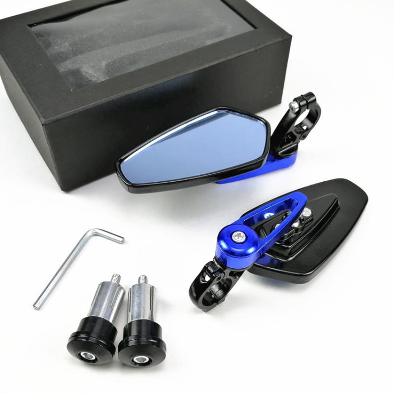 กระจกติดมอเตอร์ไซต์ จักรยาน อลูมิเนียม กระจกสีฟ้า THAIBIKE