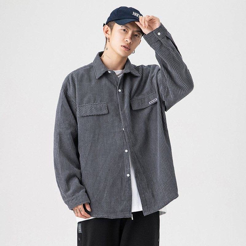 เสื้อแจ็คเก็ตผู้ชาย มีให้เลือก 3 สี เสื้อลูกฟูก แขนยาว